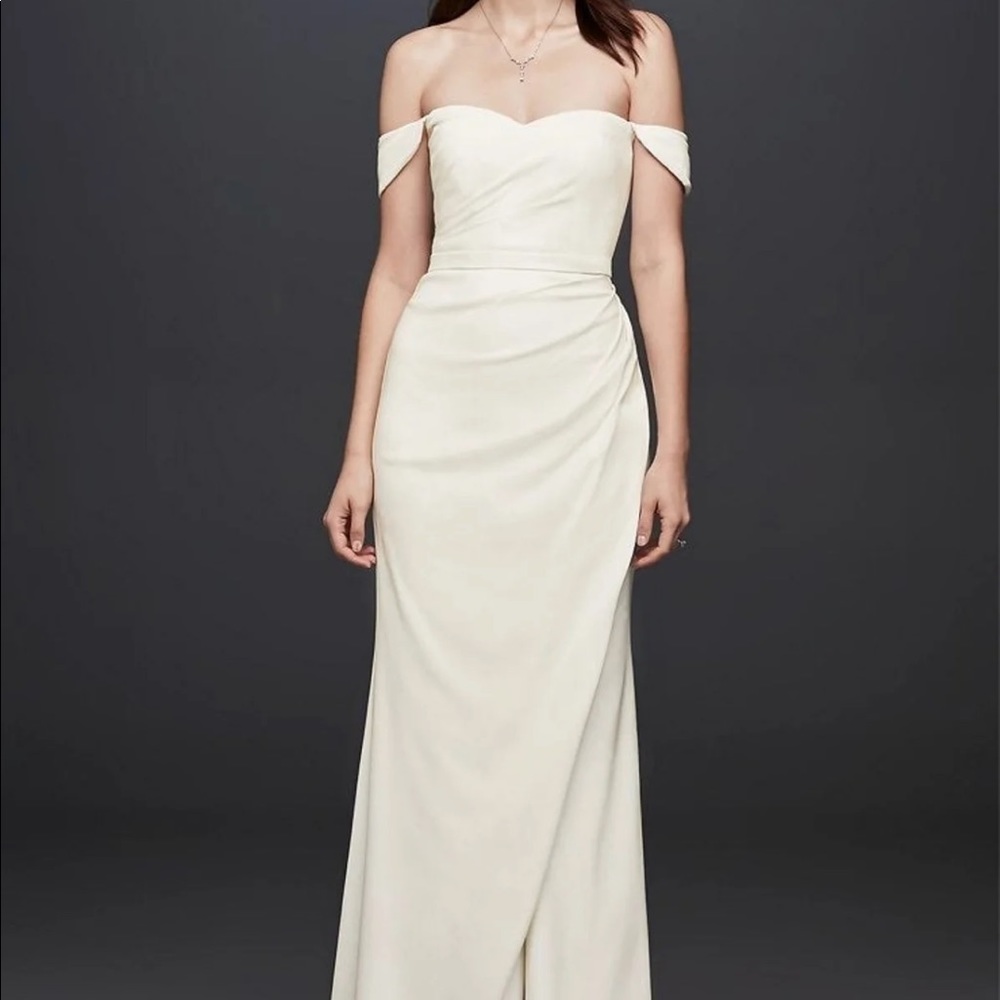 Davids bridal off the shoulder gown size 14